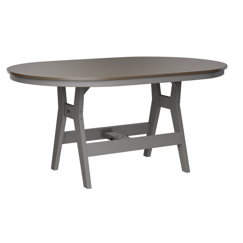 Table de bar berlinoise Berlin, Bronze martelé, Gris clair, H 38,87 po x l 64 po x P 44 po