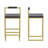 Modern Velvet Upholstered Counter Height Bar Stools With Footrest & Back(Set Of 2)-1083232189-1083232161