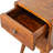 Soli Wood Mini Chestnut Curved Nightstand, 2-Drawers, Brown