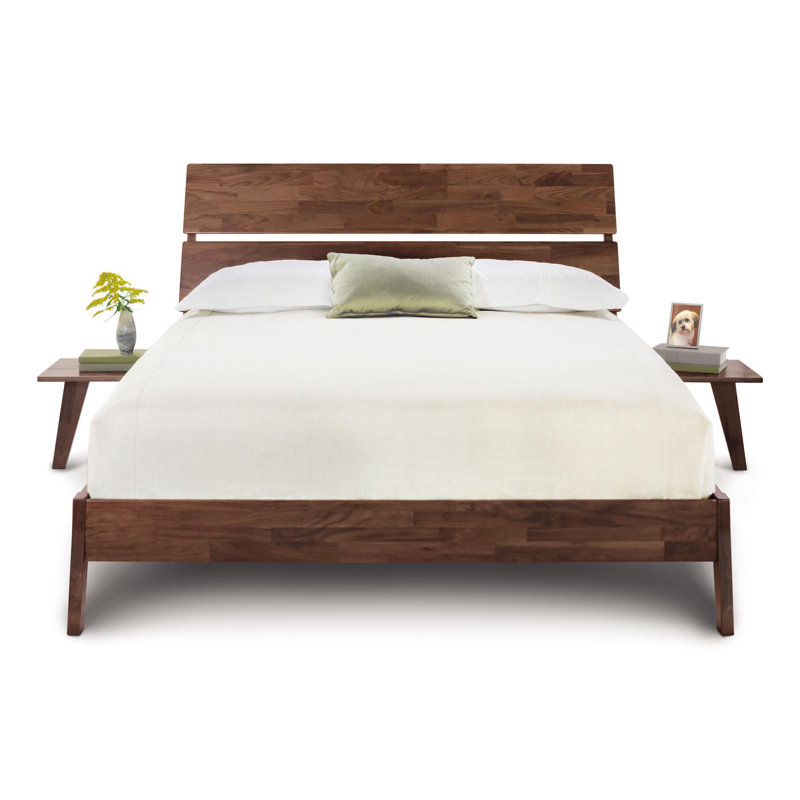 Linn Solid Wood Bed, King, Natural Walnut