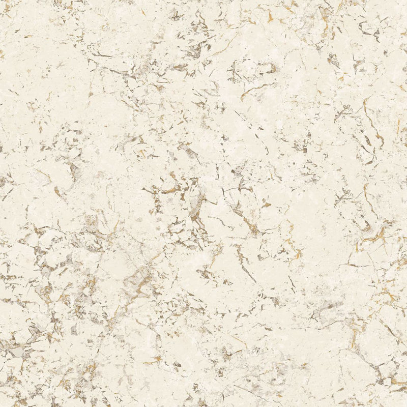 Marble Effect Wallpaper, Cream/Gold