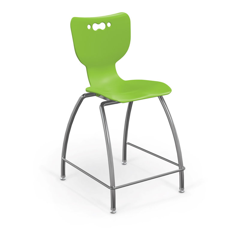 Tabouret de classe à 4 pieds Hierarchie, Vert, H 39,75 po x l 20,5 po x P 22 po