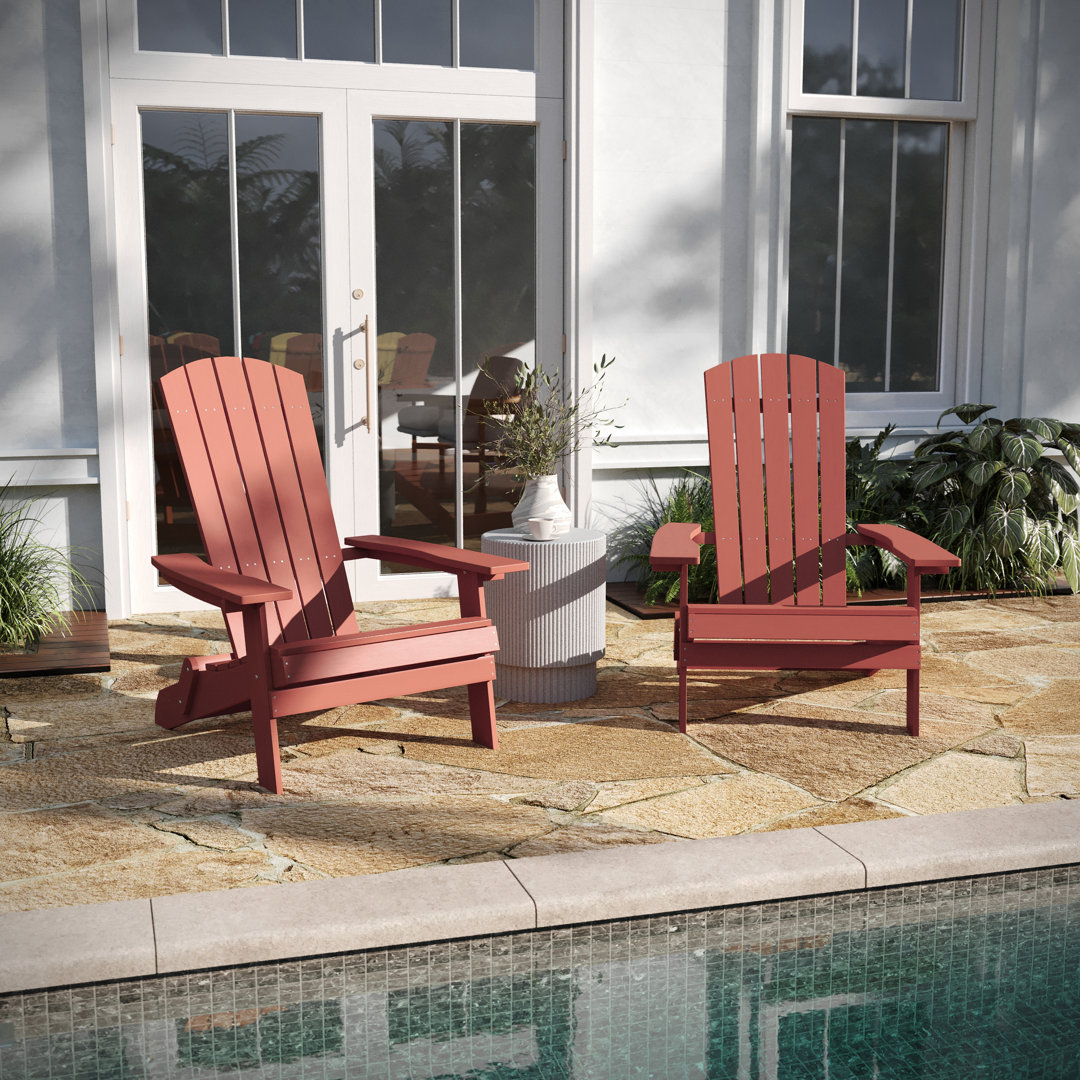 Bayfield All-Weather Poly Resin Indoor/Outdoor Folding Adirondack Chairs (Set of 2) Taylor & Logan 