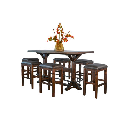 Homestead Rectangular Pub Table Set with Stools