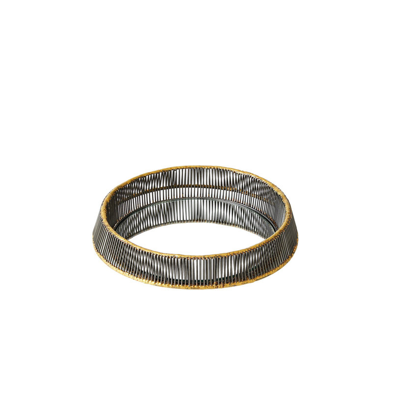 Whipped Wire Tray/Mirror-Sm, 2.5"H x 12"W x 12"D