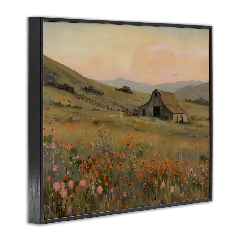 Automne, vue de pastorale, art giclée par Arlington Prints, H 11 po x l 14 po, Giclée encadrée noir minuit