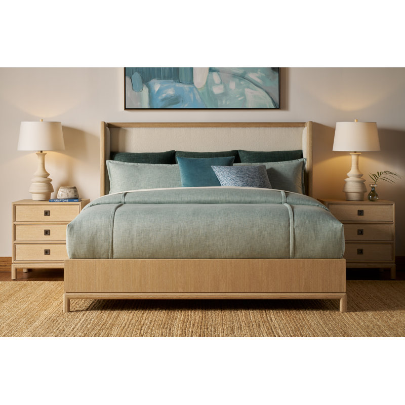 Montauk Upholstered Wingback Bed, Jetty, Queen