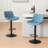 Zager Swivel Adjustable Height Bar Stool Leather Upholstered Counter Stools Round Base-92618622