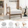 Hertford 26" Wide Mid Century Upholstered Solid Wood Accent Chair with an Extra Pillow