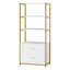 4-Tier Bookshelf Etagere Display Bookcase with 2 Drawers-1489834260