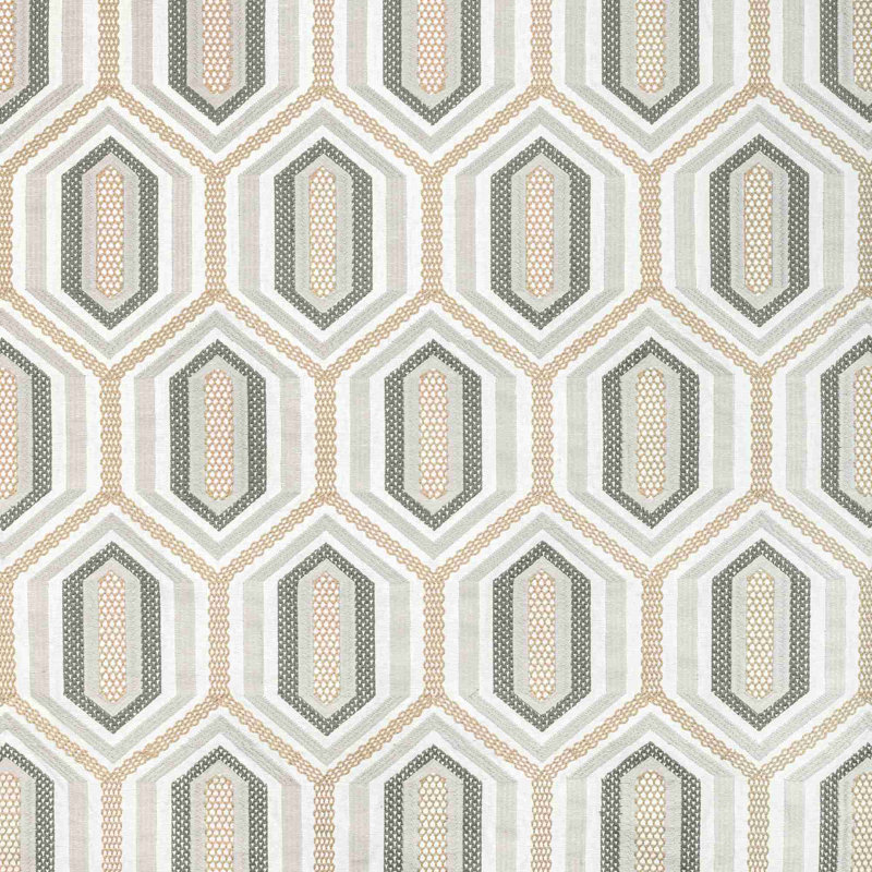 Trad Nouveau Kaleidoscope Emb Fabric, Natural