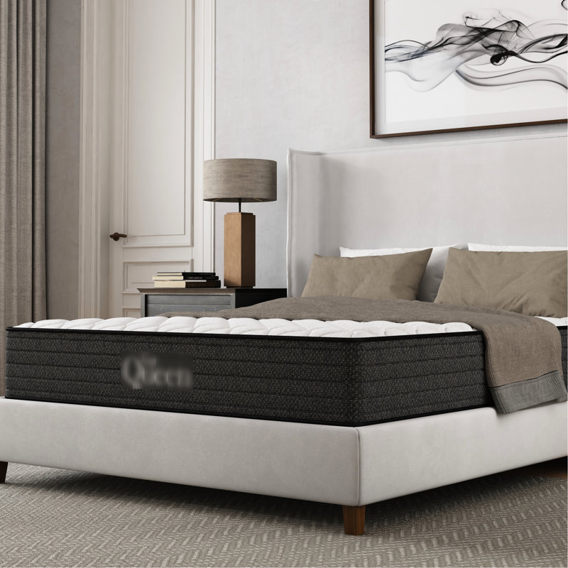 Matelas Queen 10 pouces en gel rafraîchissant - Design, soulagement, faible transfert de mouvement, eau, États-Unis, compatible avec sommier articulé, support gris et blanc, convient aux cadres de lit, mousse à mémoire de forme