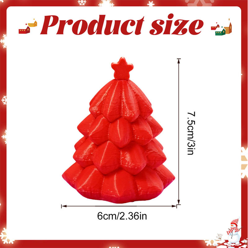 Three Dimensional Luminous Christmas Tree Ornament Christmas Night Light Desktop Decoration Table, Red