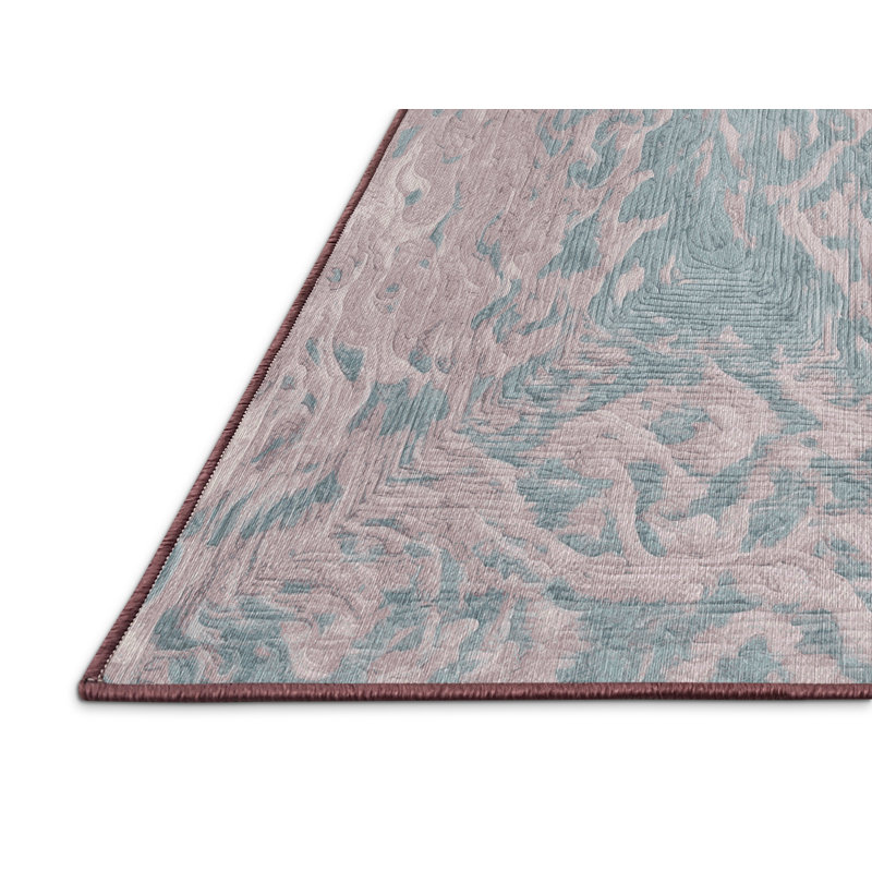 Machine Washable Beige Area Rug, Rectangle 7' x 9'