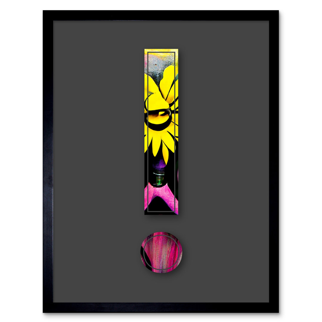 Symbol ! Exclamation Mark Point Bright Flower - Single Picture Frame Print