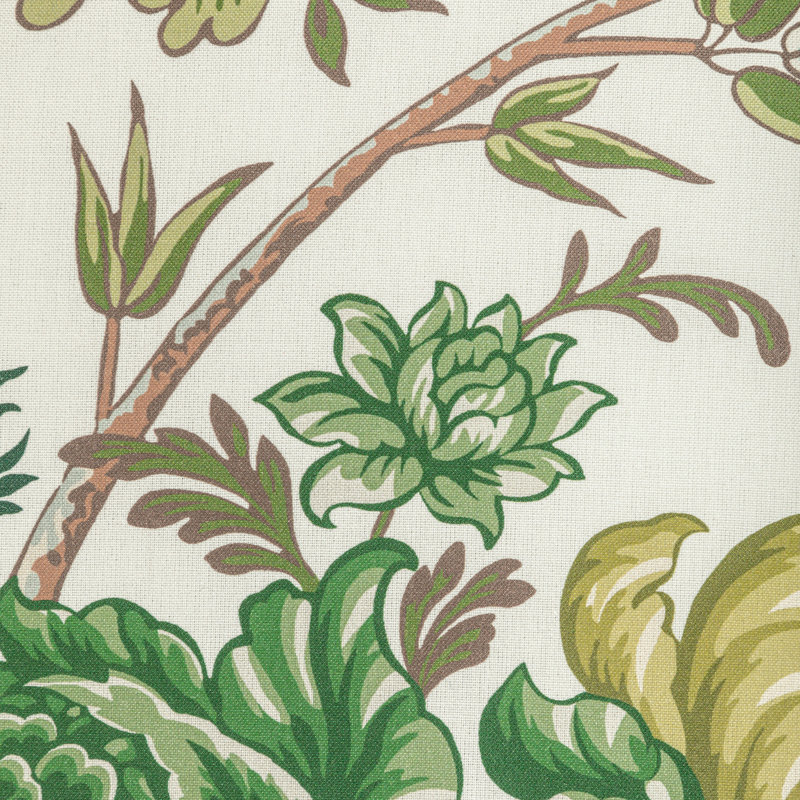 Manoir Luberon Print 100% Cotton Fabric, Green/Leaf