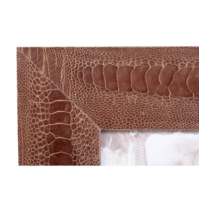 Genuine Shin Leather 4" x 6" Picture Frame, Brown