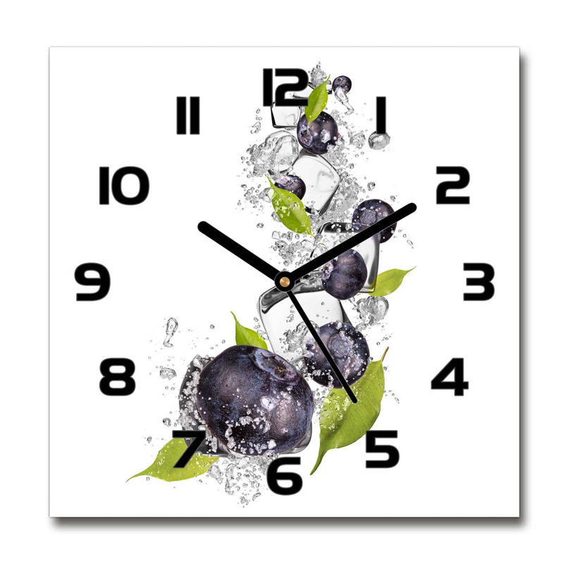 Haran Glass Wall Clock, Black/Green