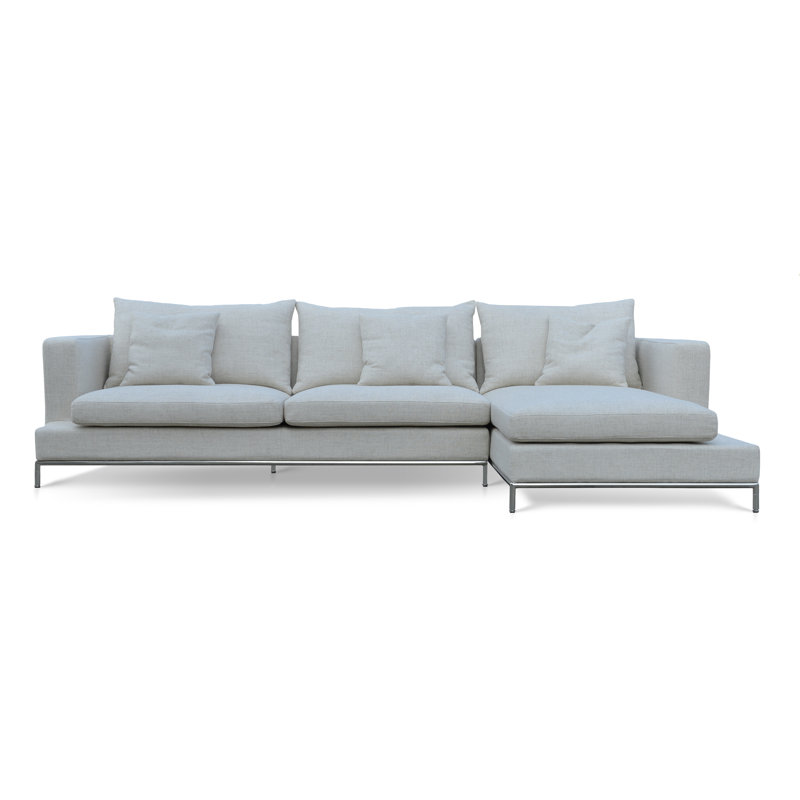 Canapé modulaire Simena, Orienté à droite, Tweed crème