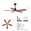 Hot Sales Ceiling Fans With Lights And Remote, 52 Inch Outdoor Ceiling Fan For Patios With Light 5 Solide Wood Blades Modern Ceiling Fan Noiseless Reversible DC Motor, Wood Fan For Farmhouse-1638579524
