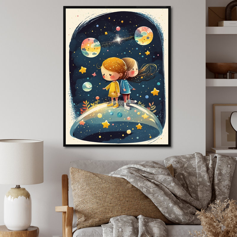 «Youthful Imagination In Bloom I», reproduction sur toile, H 40 po x l 30 po x P 1,5 po, Cadre flottant noir