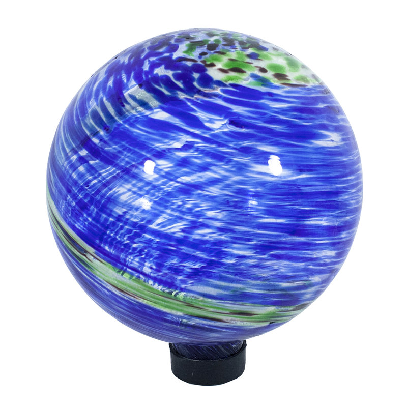 Kuniza Weather Resistant Glass Abstract Gazing Ball