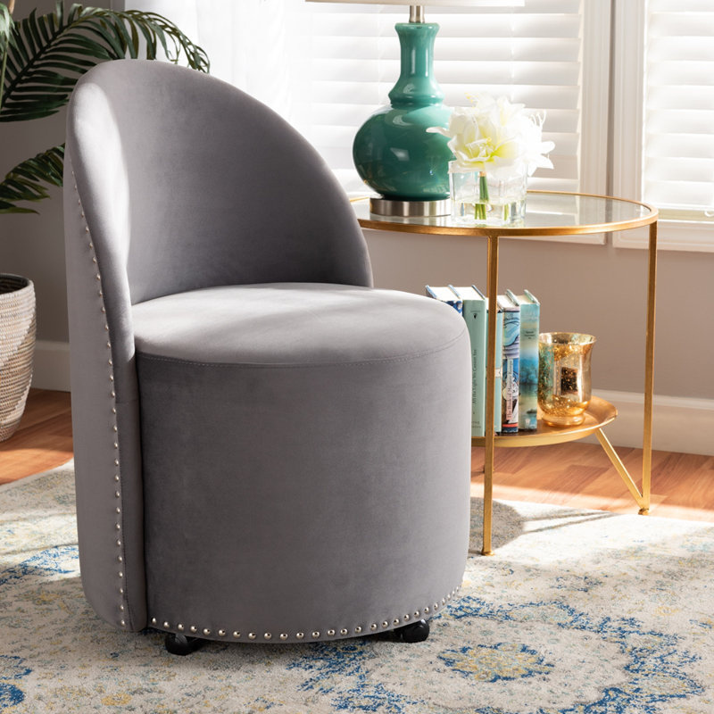 Mekela Upholstered Barrel Chair, Gray