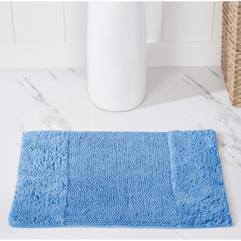 Tapis pour salle de bain 100% coton Merkle, Rectangle 17 po x 24 po, Bleu très foncé