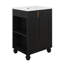 Meuble-lavabo 24 po avec lavabo, armoire de rangement simple autoportante avec tablette de porte, rangement latéral ouvert, porte à fermeture douce-542295023