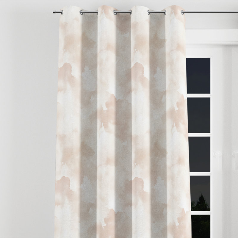 Abstract Room Darkening Curtains - Modern Bottieri Grommet Curtain - 1 Panel, 52" W x 84" L, Silver Grommets