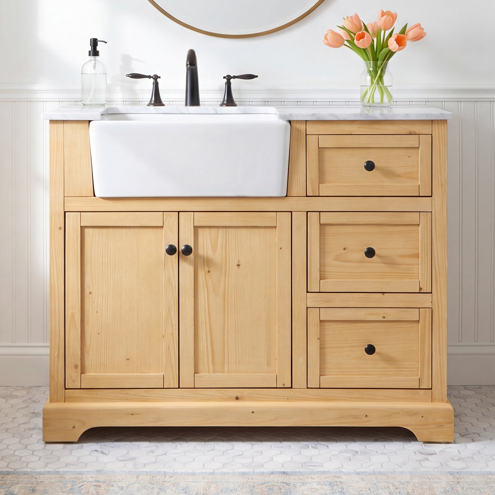 Pardue 42'' Single Bathroom Vanity, Natural Wood