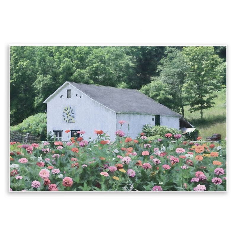 Plaque murale «Countryside House in Garden», conception par Lori Deiter, H 13 po x l 19 po