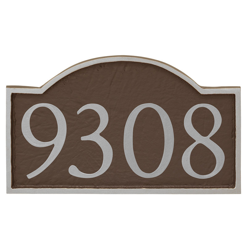 Plaque d’adresse murale 1 ligne à empattement doux, Cuivre, Argent
