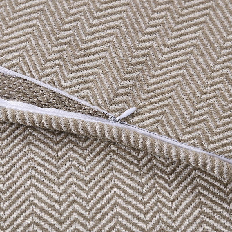 Super King Light Tan Cotton Herringbone Duvet Cover Set