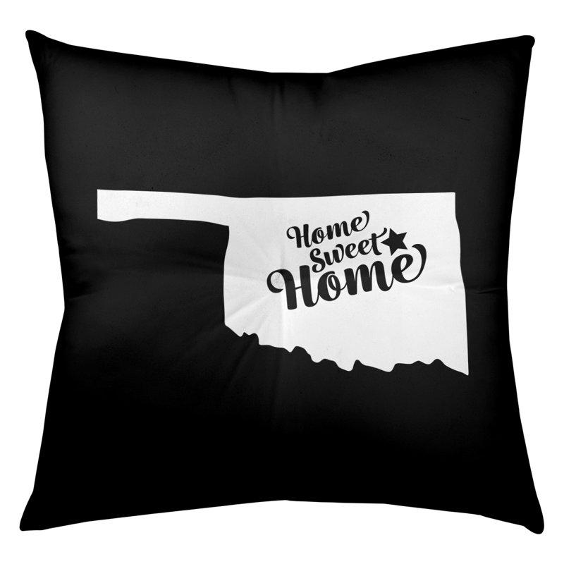 Coussin Sweet Home, 26 po x 26 po, Noir, Tulsa