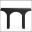 Console de 47 po de style moderne noir pour vestibule et derrière le canapé, table de couloir étroite avec base arquée