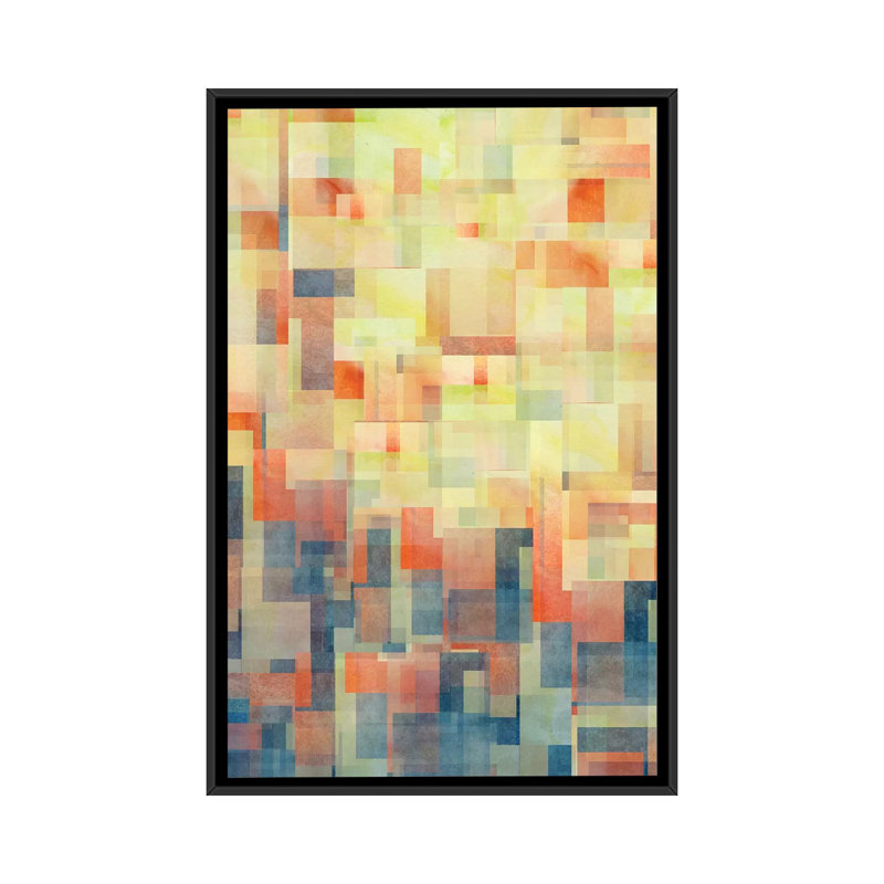 «Cubism Dream», impression sur toile, H 26 po x l 18 po x P 1,5 po, Toile avec cadre noir, Pas de tapis