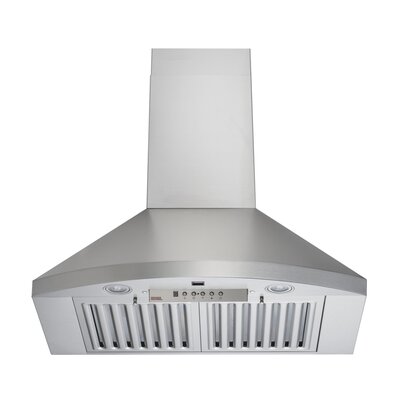 30"" Premium 600 CFM Ducted Wall Mount Range Hood in Silver -  Kobe Range Hoods, RA9230SQB6-XX