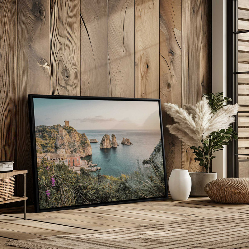 Impression sur toile Coastal Grandure, H 12,75 po x l 18,75 po x P 1,75 po, Cadre opaque blanc