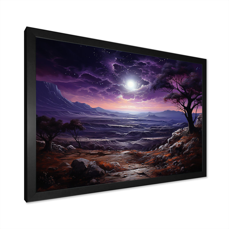 Judaism Desert Negev Nights Haze sur toile, Cadre simple noir, H 16 po x l 32 po x P 1 po