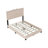 Queen Upholstered Platform Bed with Tufted Velvet Headboard and Decorative Rivets, Modern Elegant Bed Frame,Beige-60350533-60350528