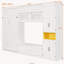 Lit escamotable double en bois avec meuble télé, 2 tiroirs, étagères et placards, blanc