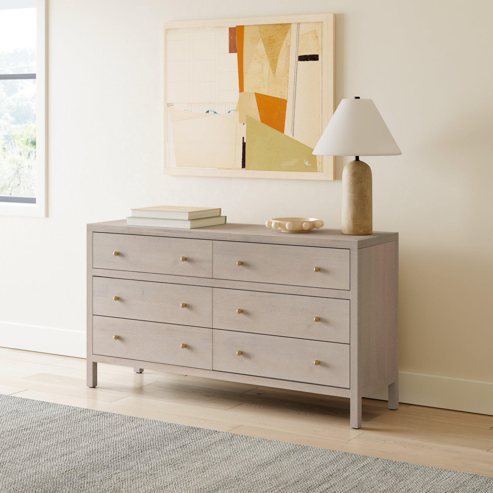 Celine 60" Acacia Double Dresser, Antique Taupe