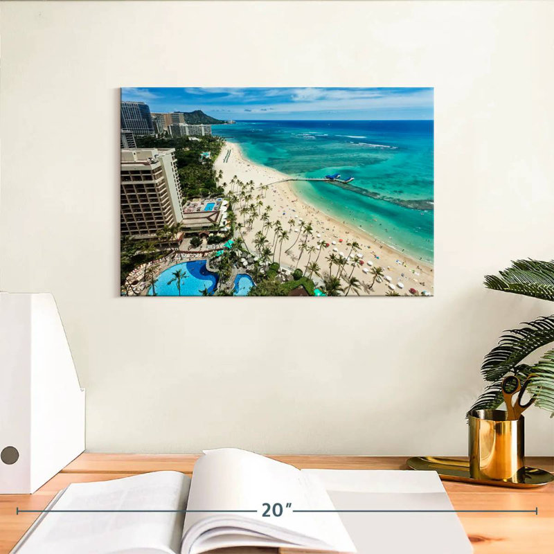 Hotel plage Waikiki, H 8 po x l 12 po
