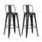 40x 17 x 17_30" Matte Black Metal Barstool With Back In A Set Of 2