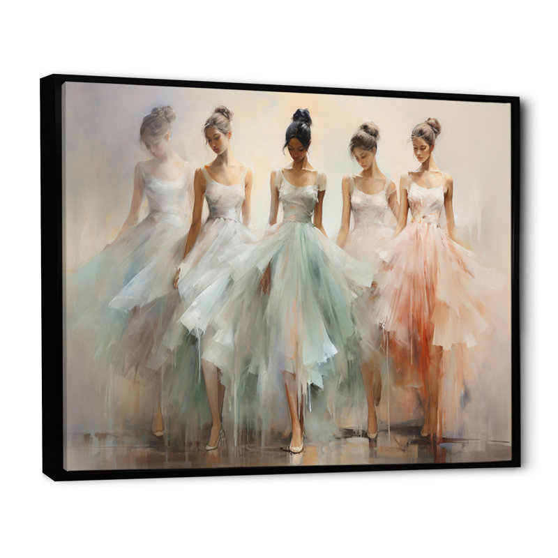 «Dance Ethereal Grace I» sur toile, Cadre flottant noir, H 34 po x l 44 po x P 1,5 po