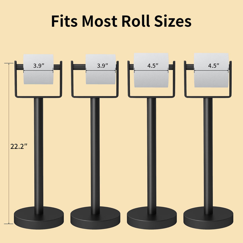 Free Standing Toilet Paper Holder, Black