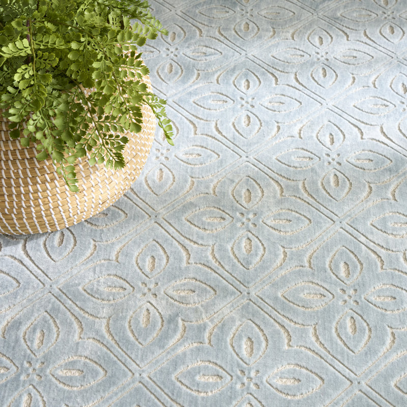 Nourison Washable Charm 4' x 6' Blue Ivory Contemporary Indoor Rug, Rectangle 4' x 6'