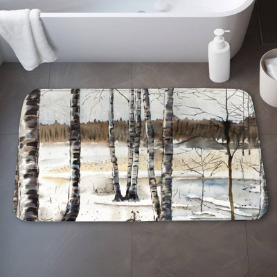 Winter swamp Bath Mat with Non-Slip Backing - Quick Dry Memory Foam Bathroom Rug - Absorbent - Modern Plush Spa-Style - Machine Washable