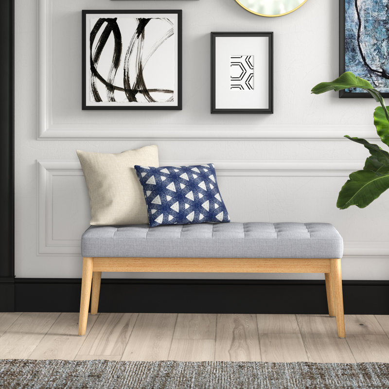 Banc rembourré Babbs, Gris clair